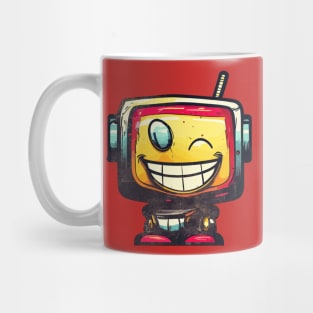 Cute funny happy robot Mug